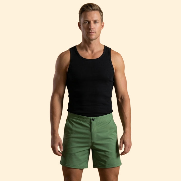 Men’s Tailored Shorts with Button Detail