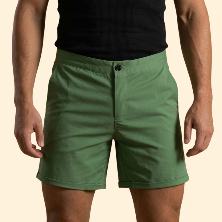 Men’s Tailored Shorts with Button Detail