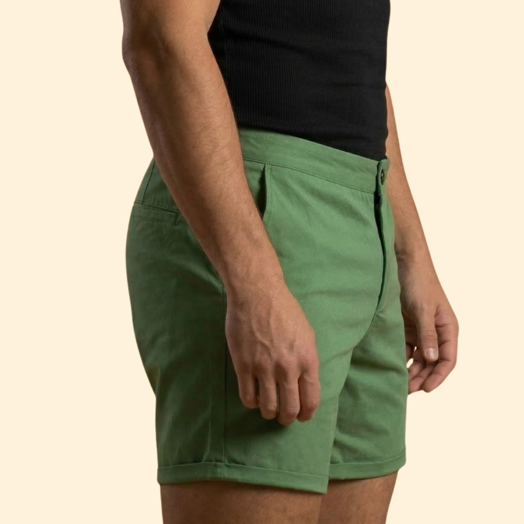 Men’s Tailored Shorts with Button Detail