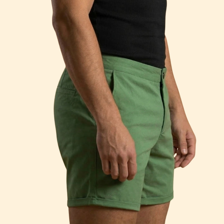 Men’s Tailored Shorts with Button Detail