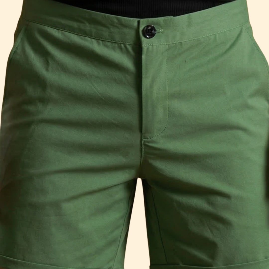 Men’s Tailored Shorts with Button Detail
