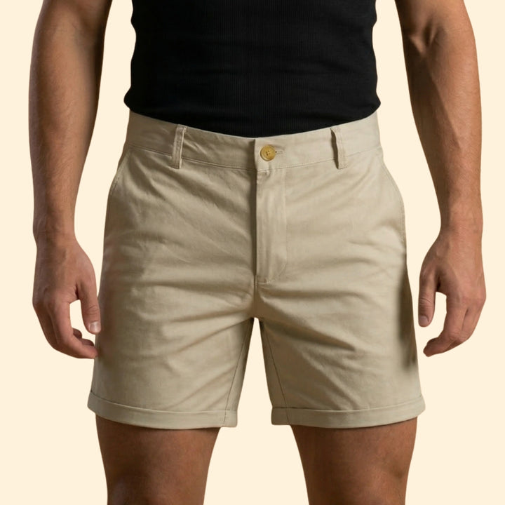 Men’s Tailored Shorts with Button Detail
