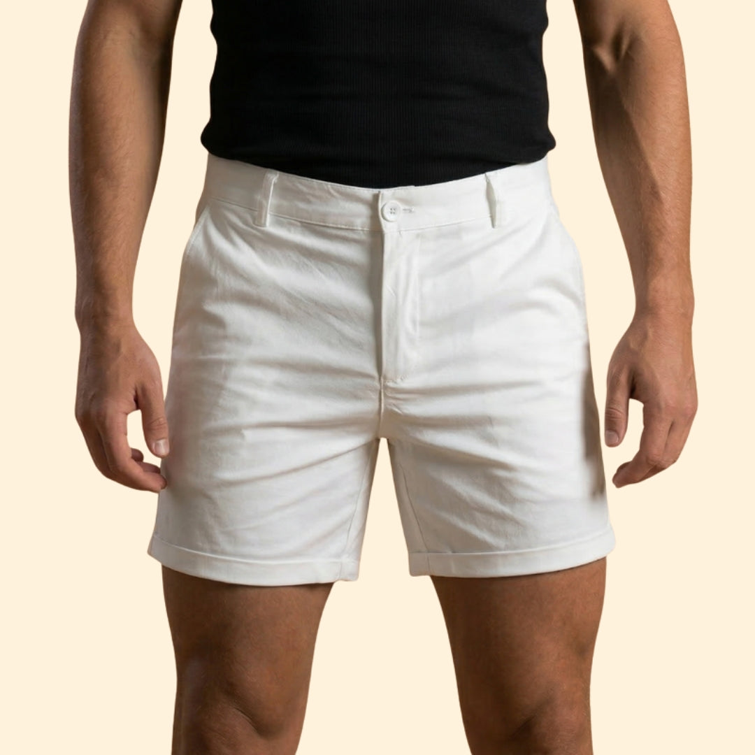 Men’s Tailored Shorts with Button Detail