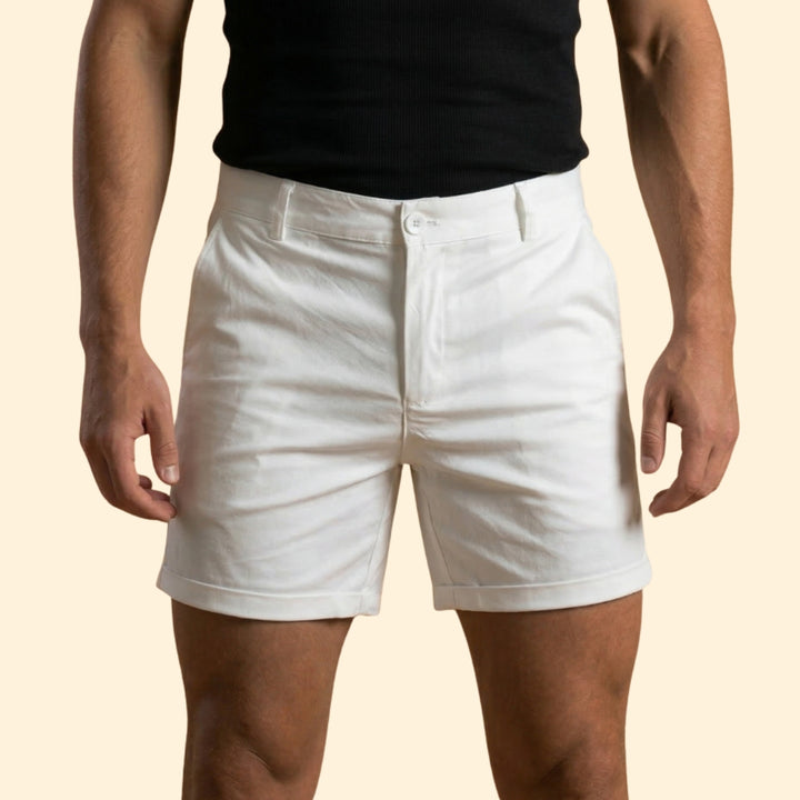 Men’s Tailored Shorts with Button Detail
