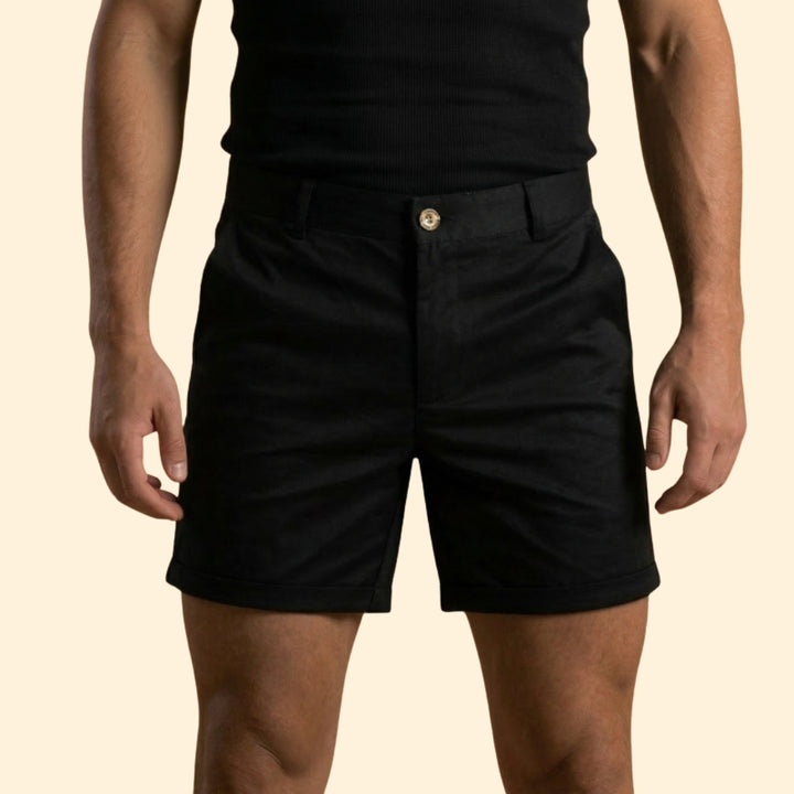 Men’s Tailored Shorts with Button Detail
