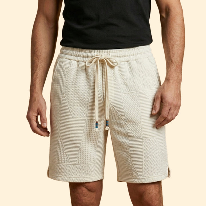 Men's Textured Shorts with Drawstring Waistband