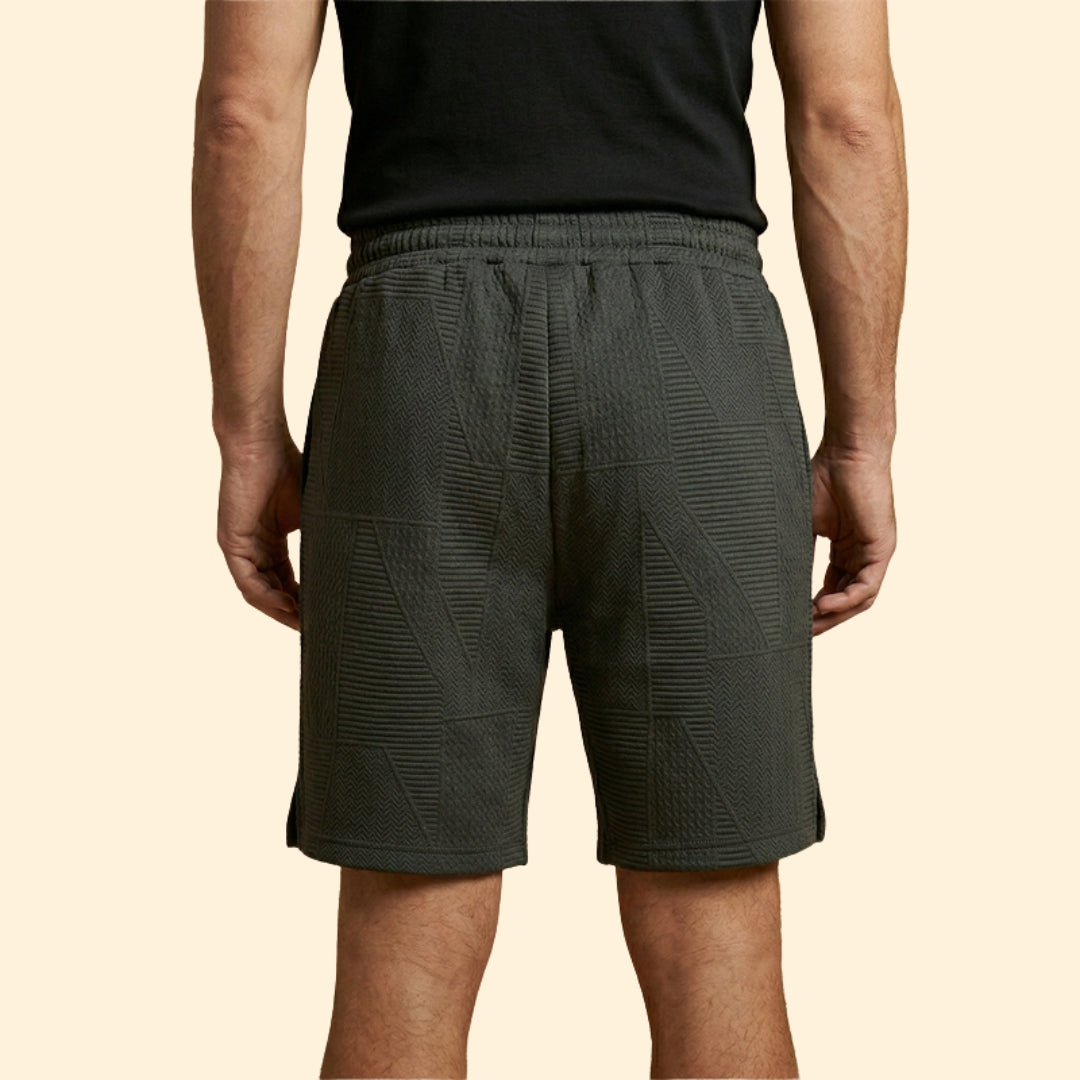 Men's Textured Shorts with Drawstring Waistband