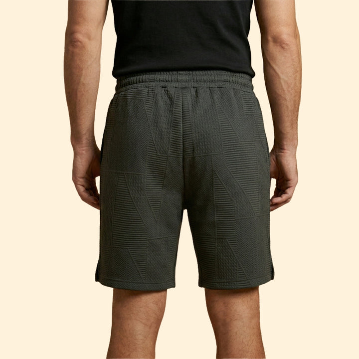 Men's Textured Shorts with Drawstring Waistband