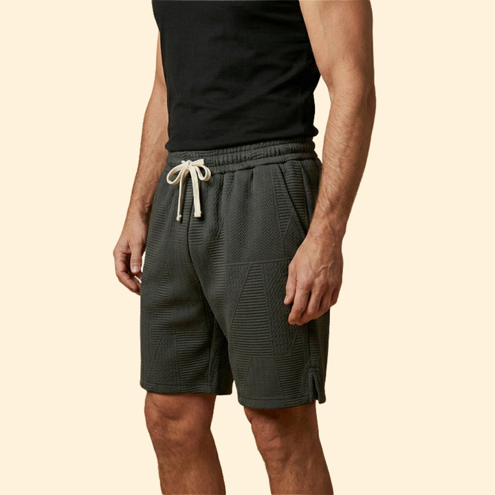 Men's Textured Shorts with Drawstring Waistband