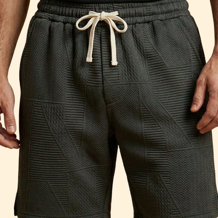 Men's Textured Shorts with Drawstring Waistband