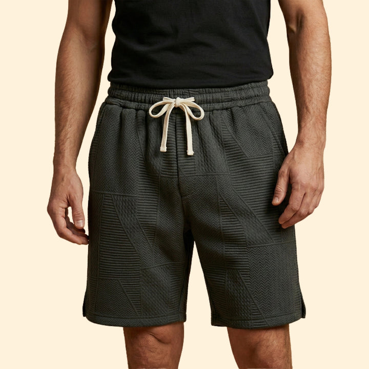 Men's Textured Shorts with Drawstring Waistband