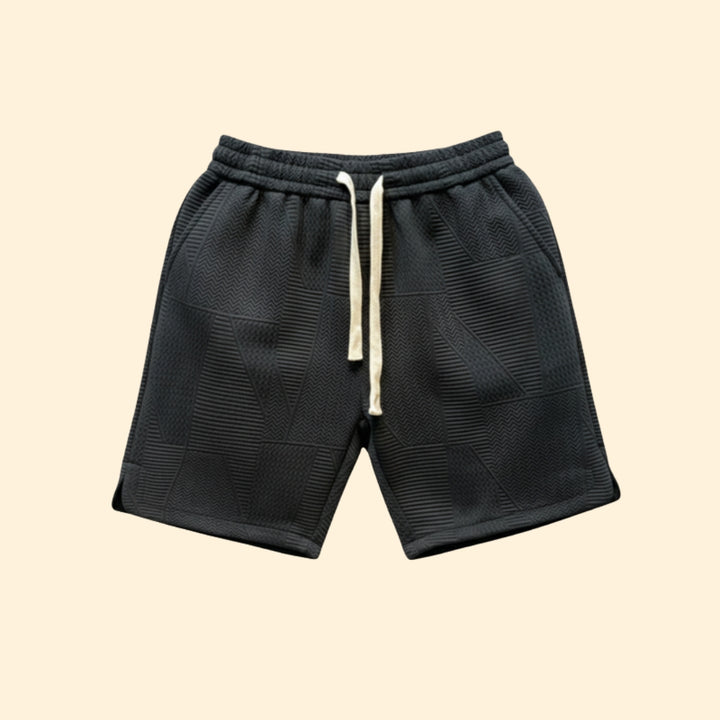 Men's Textured Shorts with Drawstring Waistband
