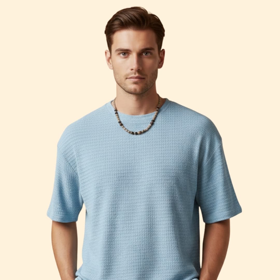 Men’s Textured T-shirt with Short Sleeves
