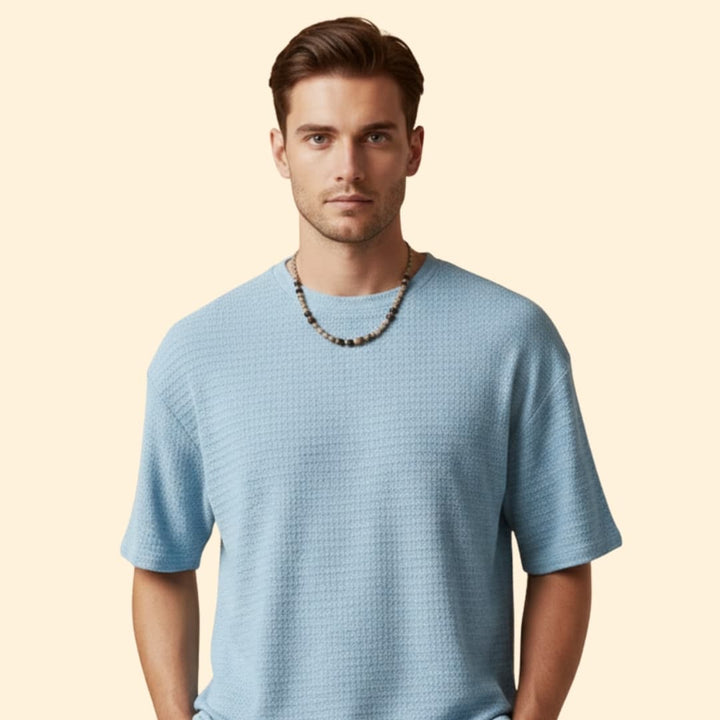 Men’s Textured T-shirt with Short Sleeves
