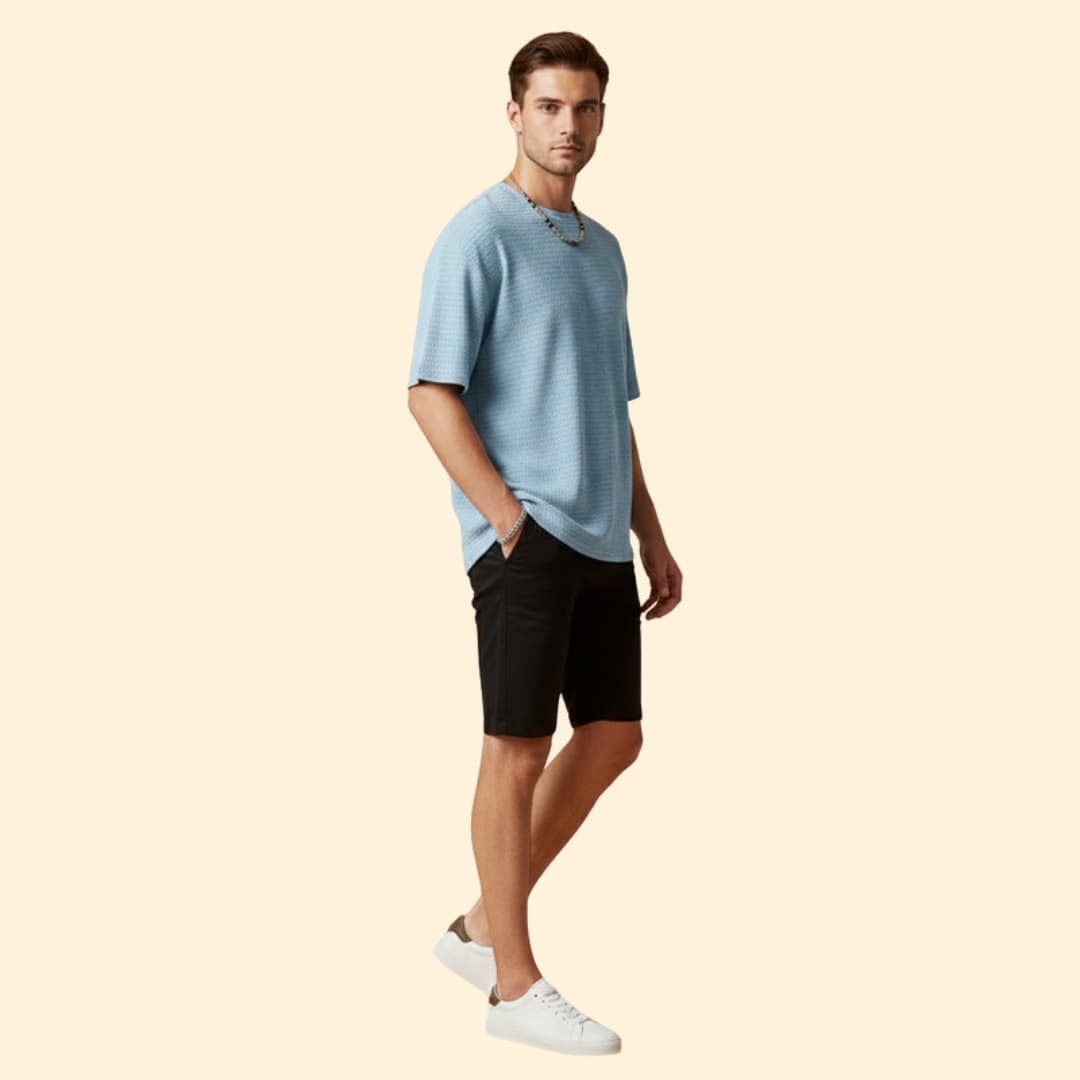 Men’s Textured T-shirt with Short Sleeves