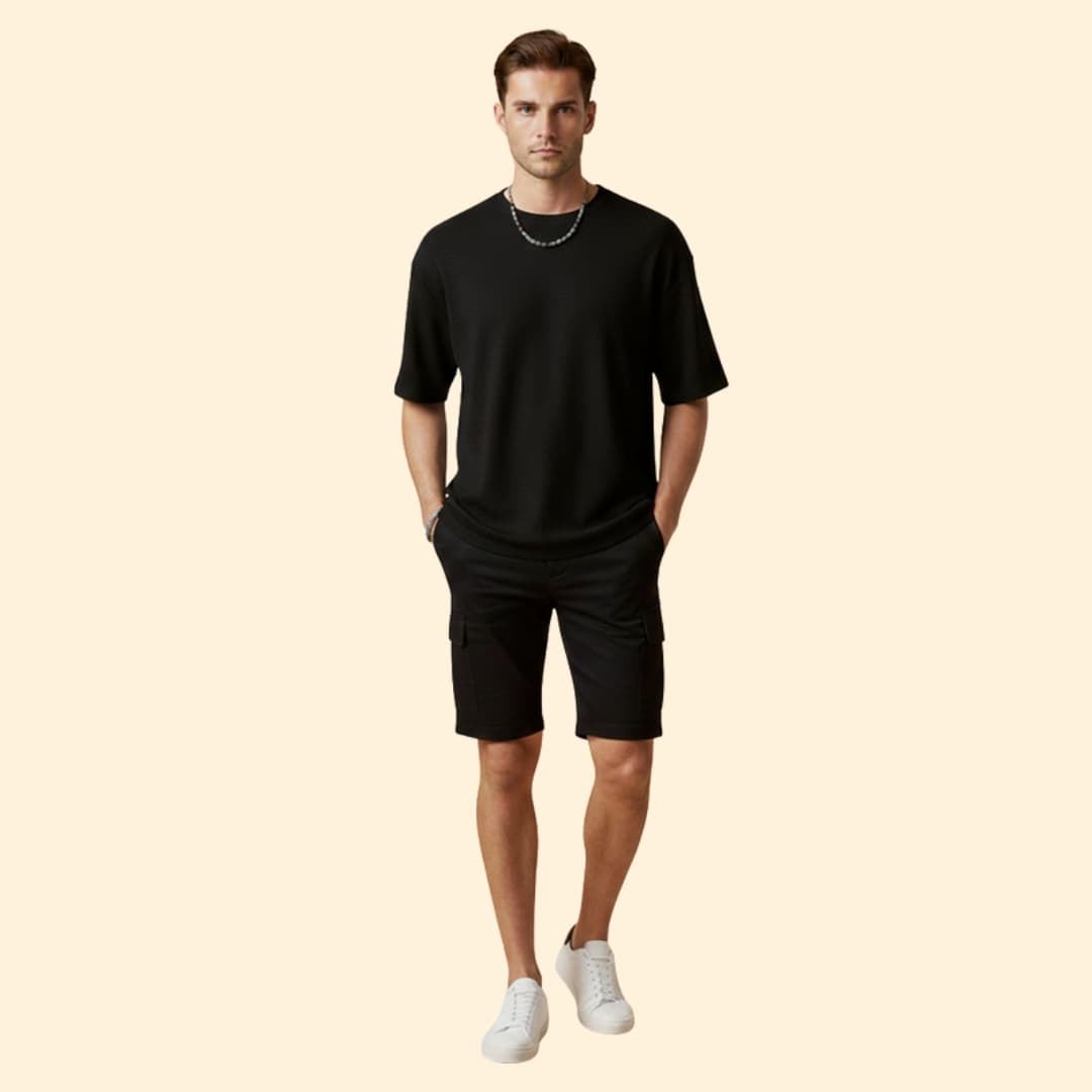 Men’s Textured T-shirt with Short Sleeves
