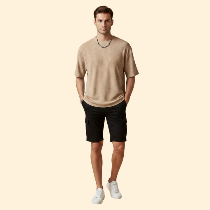 Men’s Textured T-shirt with Short Sleeves