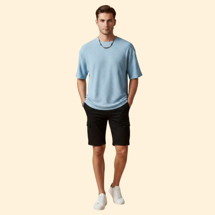 Men’s Textured T-shirt with Short Sleeves