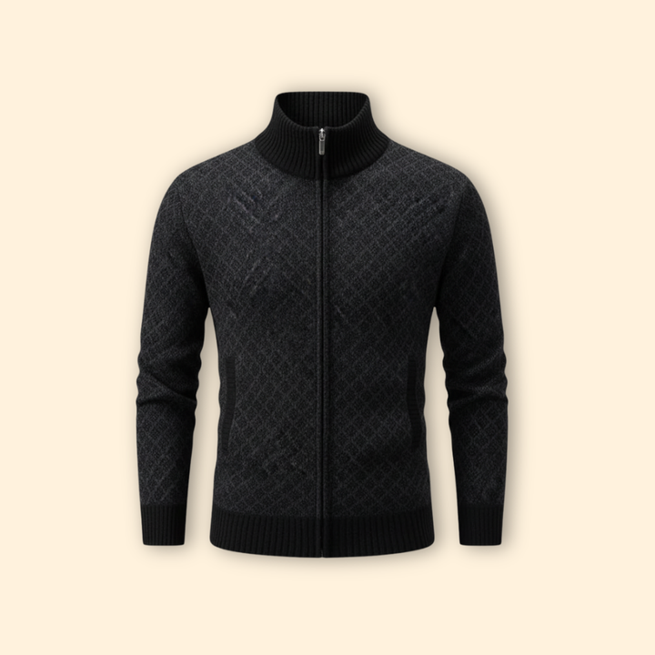 Men’s Full Zip Jacket with Ribbed Collar