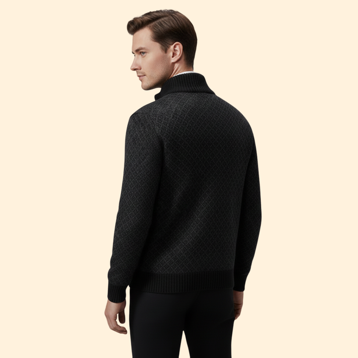 Men’s Full Zip Jacket with Ribbed Collar