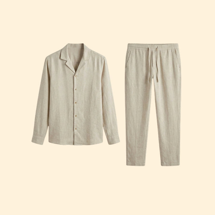Men’s Two-Piece Set with Button-Up Shirt