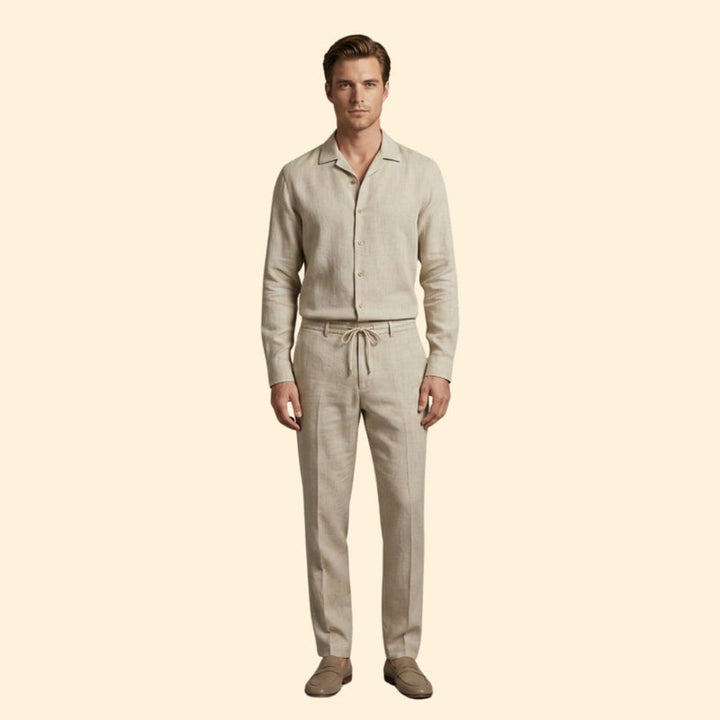 Men’s Two-Piece Set with Button-Up Shirt