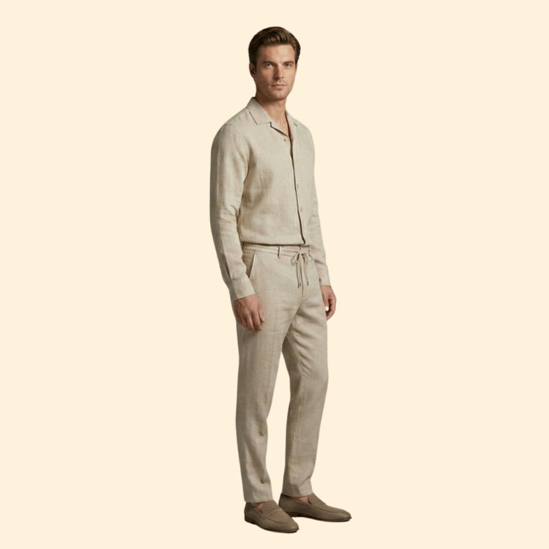 Men’s Two-Piece Set with Button-Up Shirt