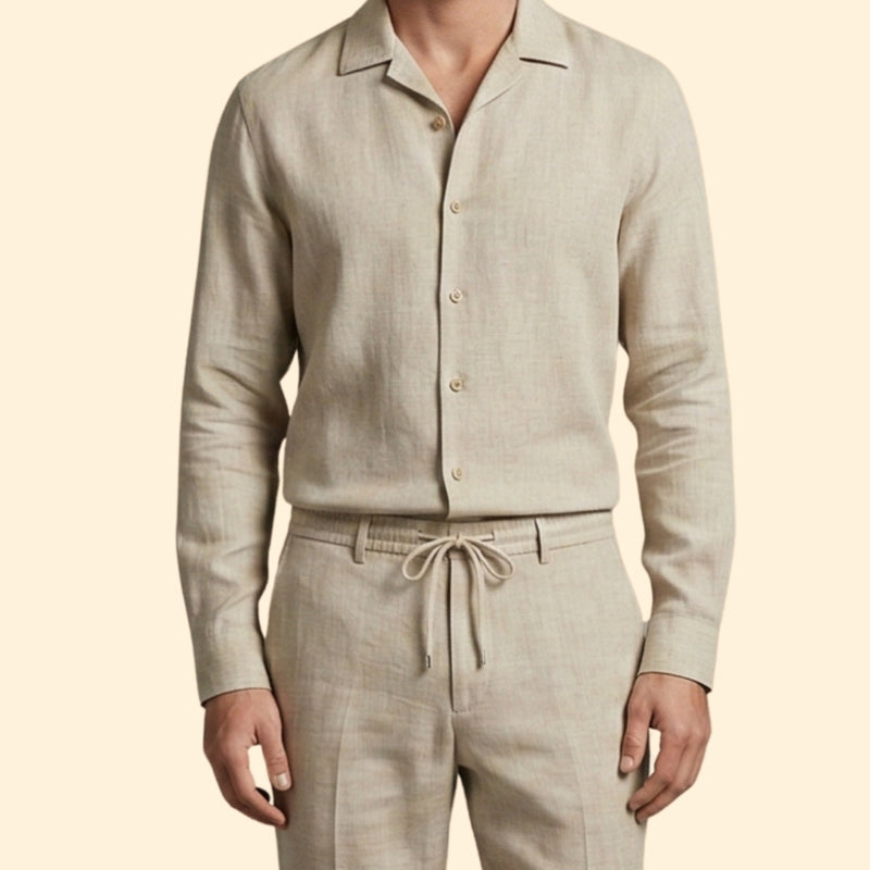 Men’s Two-Piece Set with Button-Up Shirt