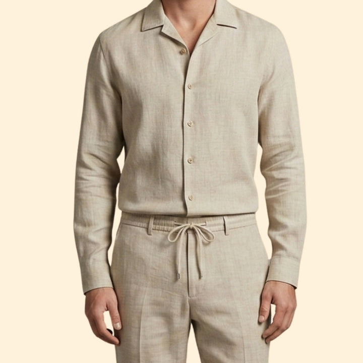 Men’s Two-Piece Set with Button-Up Shirt