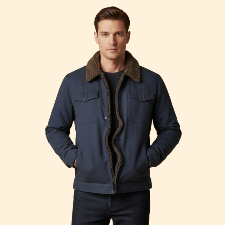 Men’s Utility Jacket with Sherpa Lining