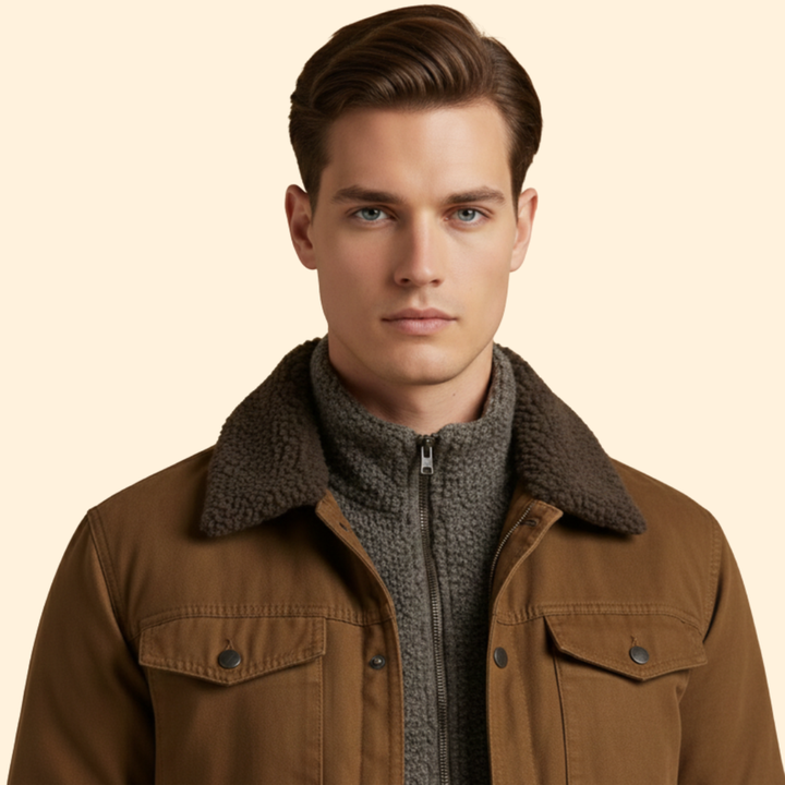 Men’s Utility Jacket with Sherpa Lining