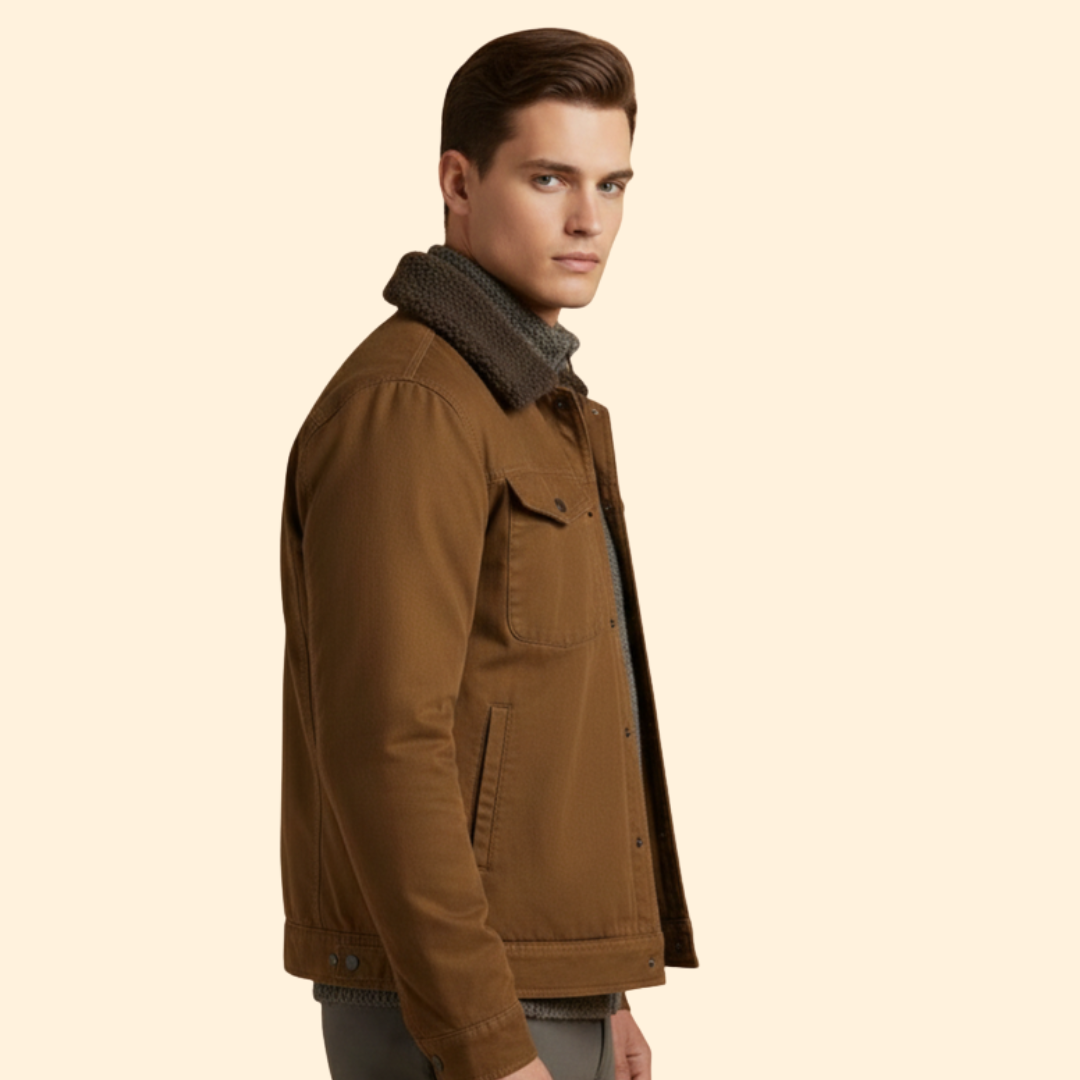 Men’s Utility Jacket with Sherpa Lining