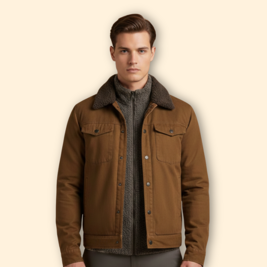 Men’s Utility Jacket with Sherpa Lining