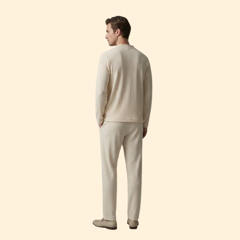 Men’s V-Neck Shirt and Drawstring Pants Set