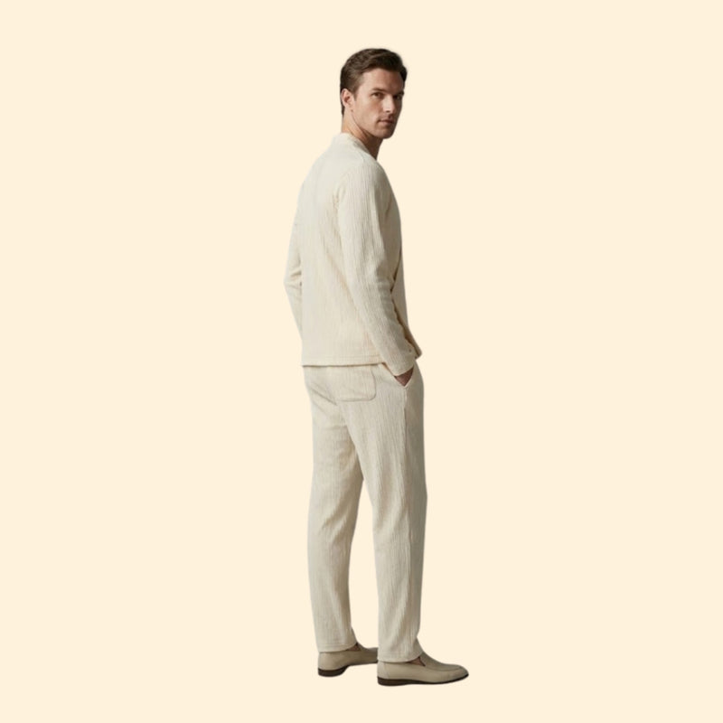 Men’s V-Neck Shirt and Drawstring Pants Set