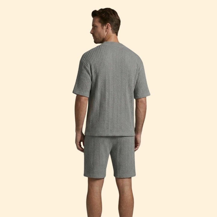 Men’s V-Neck Shirt and Drawstring Shorts Set