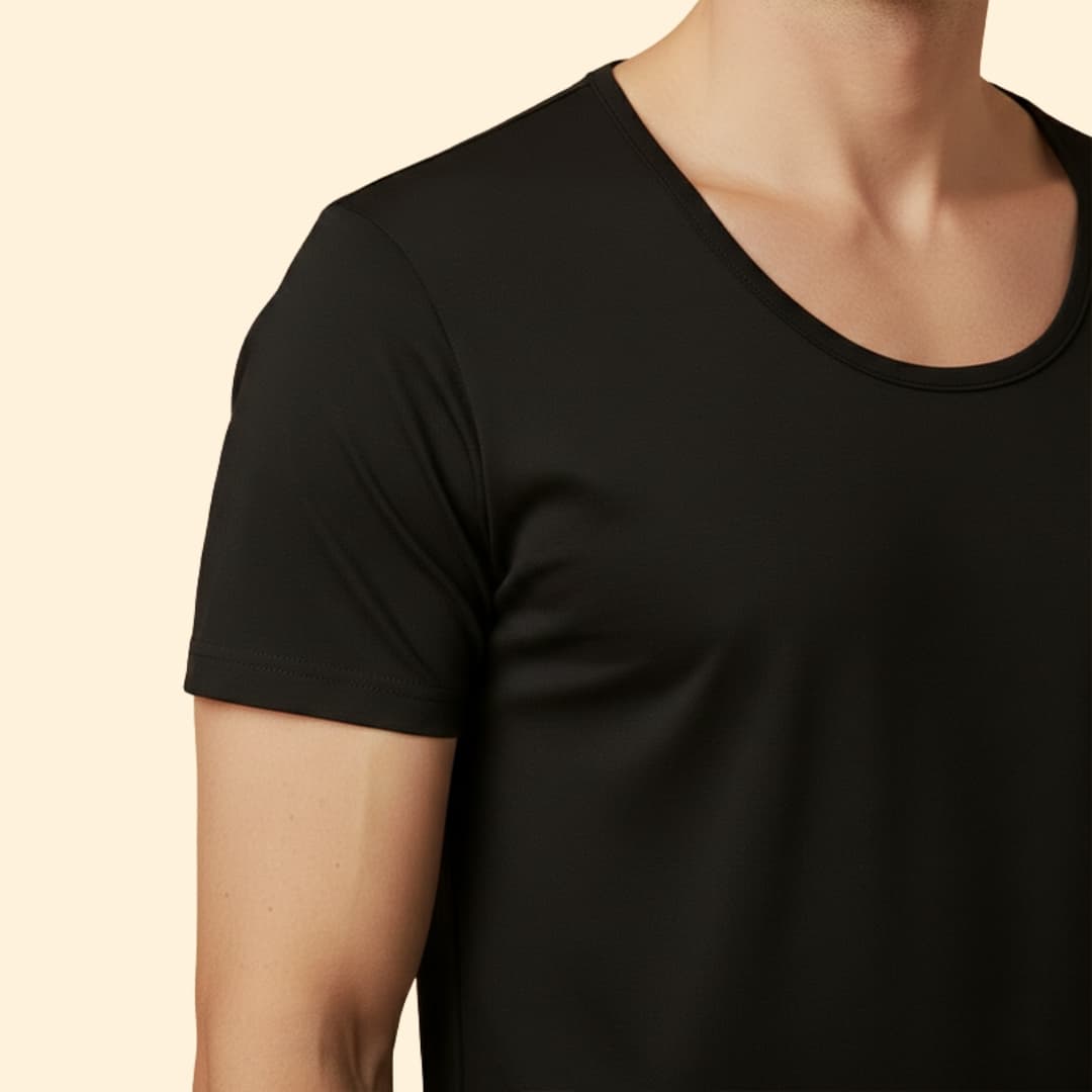 Men’s V-Neck Shirt with Chest Pocket Detail