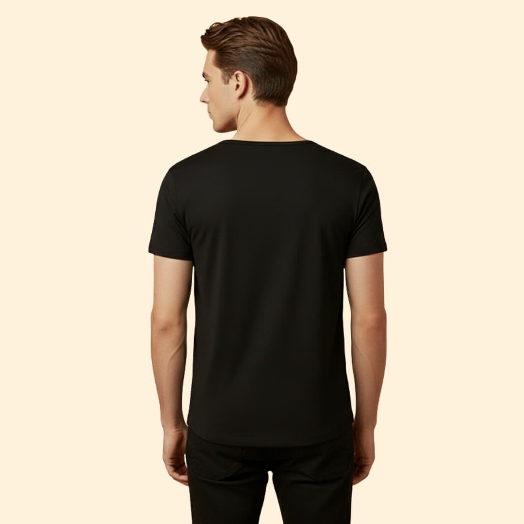 Men’s V-Neck Shirt with Chest Pocket Detail