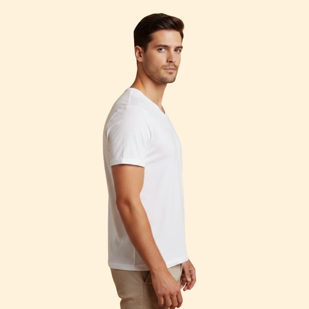 Men’s V-neck T-shirt with Short Sleeves