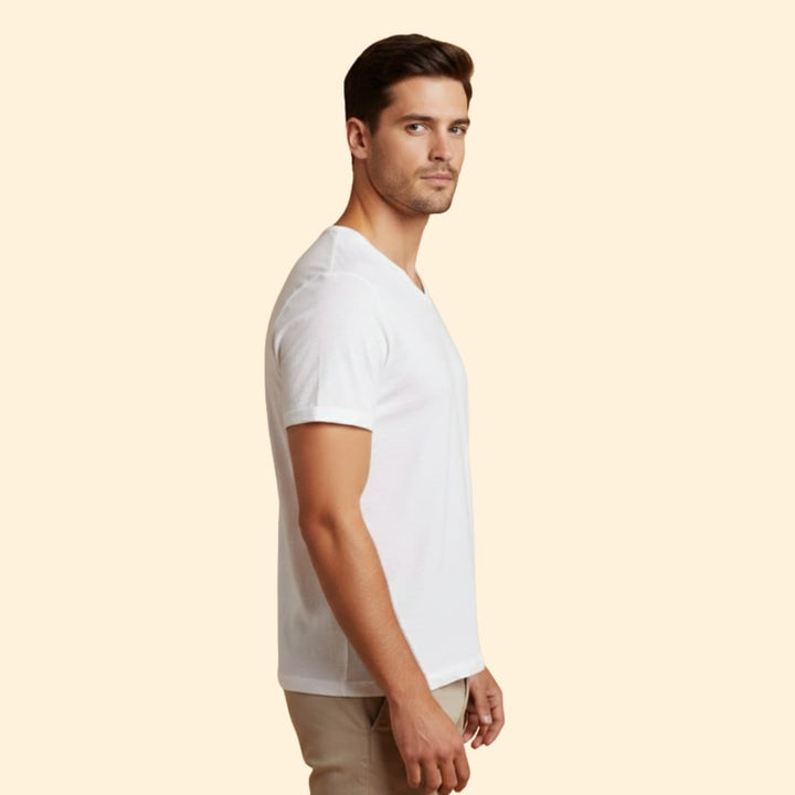 Men’s V-neck T-shirt with Short Sleeves