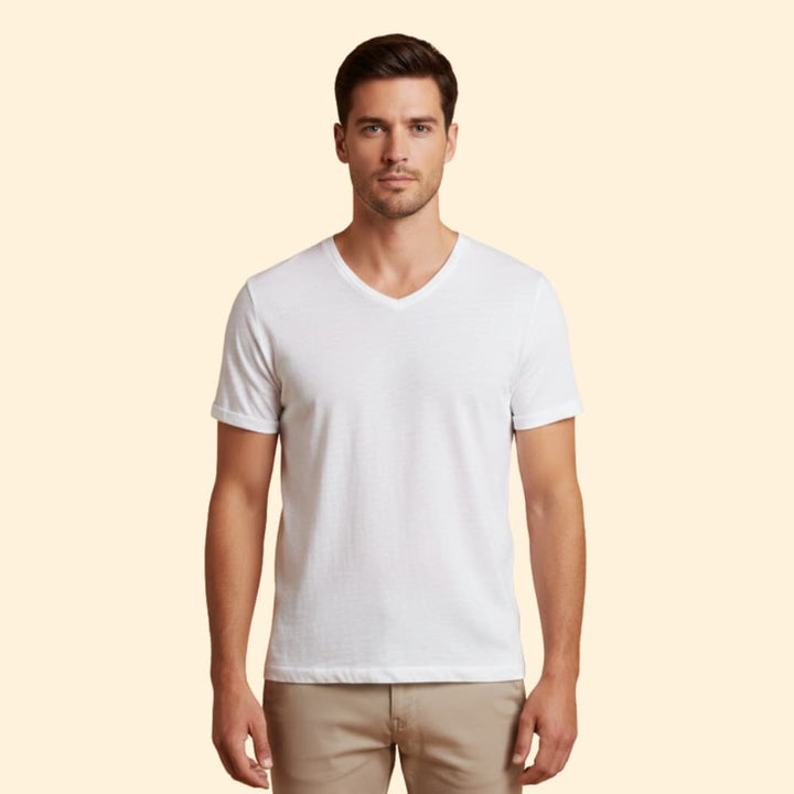 Men’s V-neck T-shirt with Short Sleeves