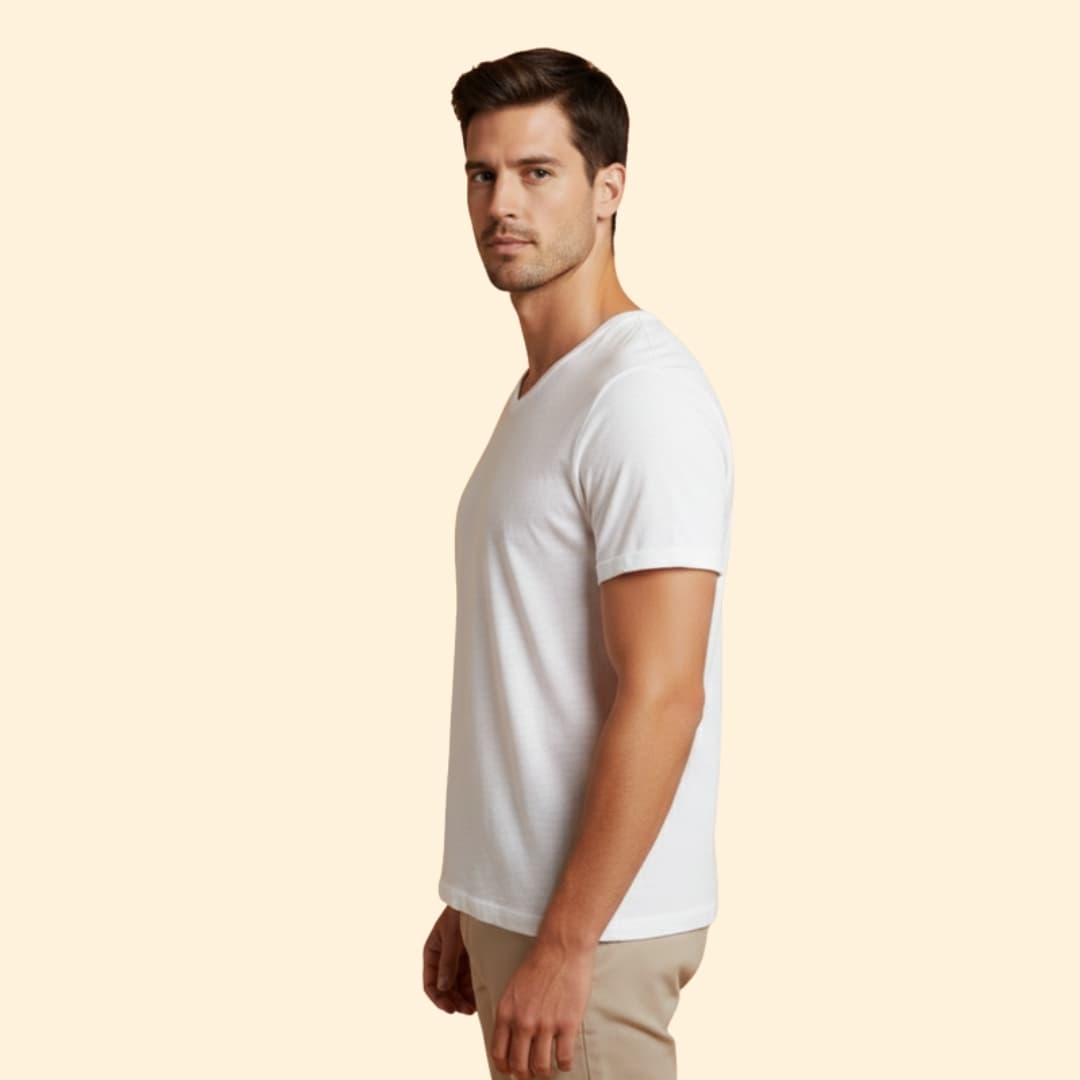 Men’s V-neck T-shirt with Short Sleeves