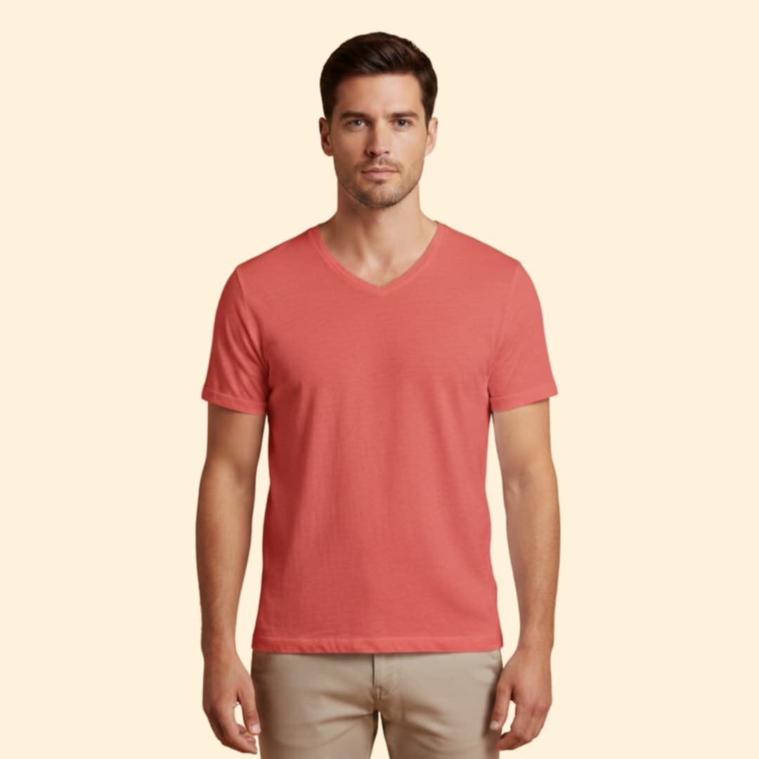 Men’s V-neck T-shirt with Short Sleeves