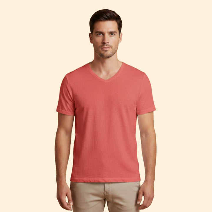Men’s V-neck T-shirt with Short Sleeves