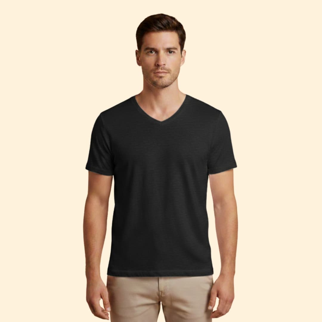 Men’s V-neck T-shirt with Short Sleeves