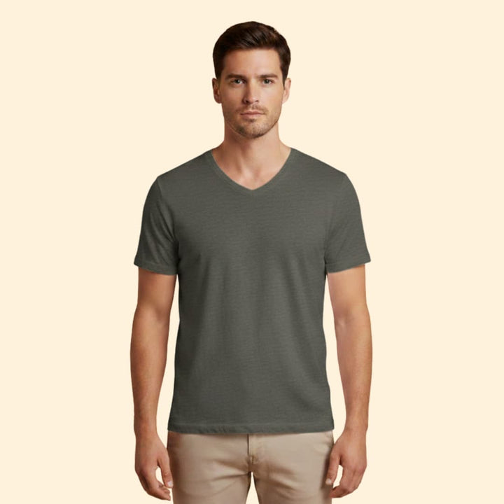 Men’s V-neck T-shirt with Short Sleeves