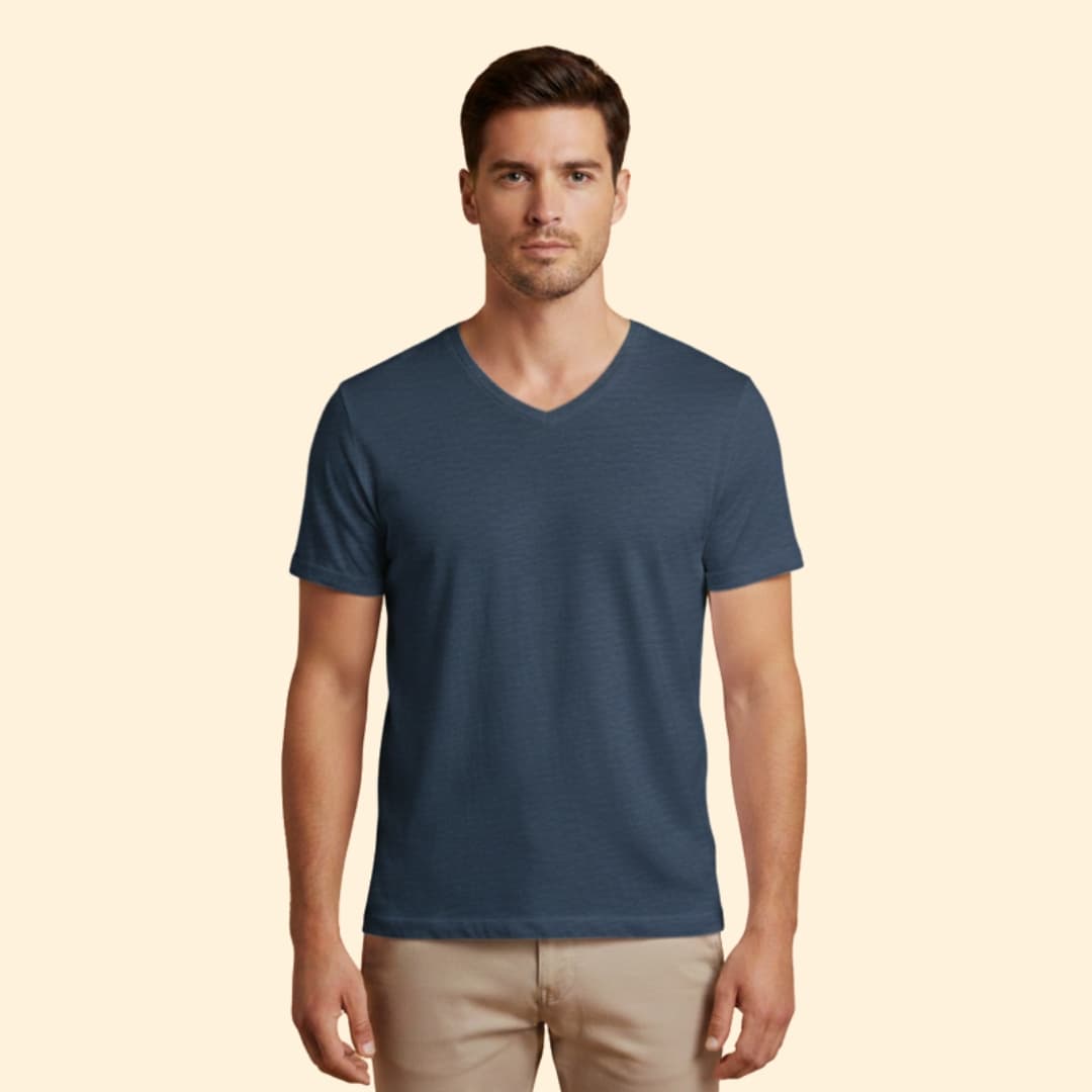 Men’s V-neck T-shirt with Short Sleeves