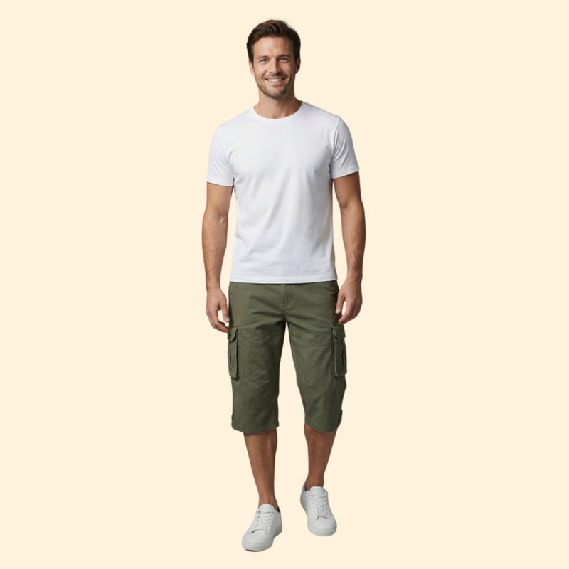 Men’s Versatile 3/4 Trousers with Adjustable Waist