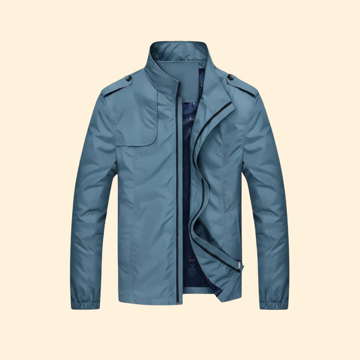 Men's Versatile Bomber Jacket with Stand-Up Collar