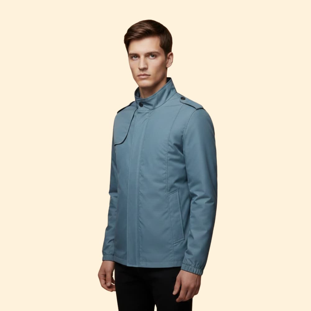 Men's Versatile Bomber Jacket with Stand-Up Collar